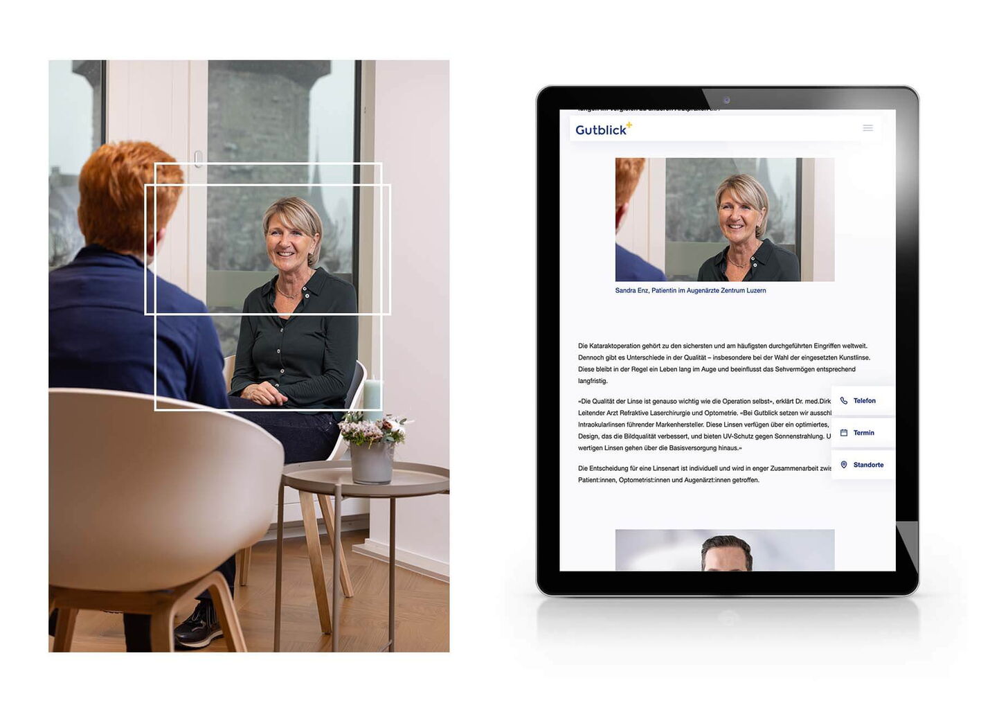 Firmenreportage Fotografie für Augenpraxis in Luzern
