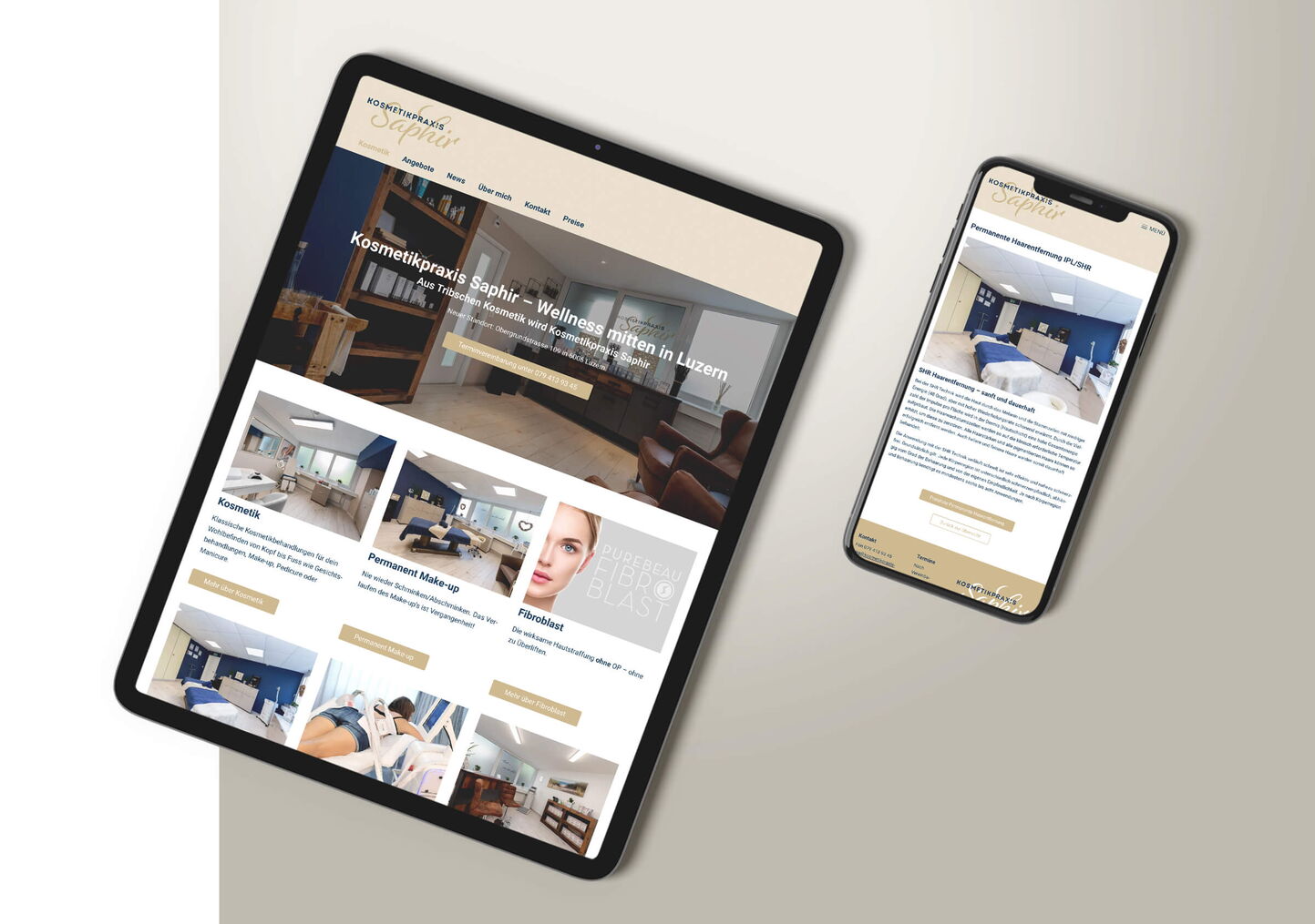 Webdesigner Patrick Wicki, Luzern gestaltet responsives Webdesign für Kosmetikpraxis