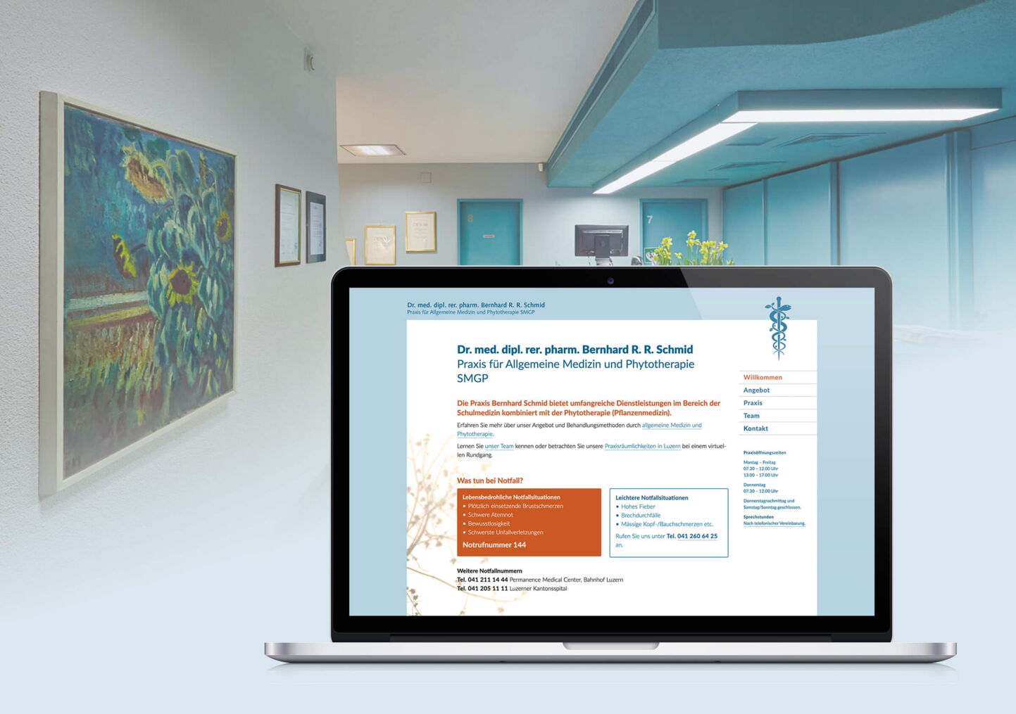 Grafiker Luzern: Webdesign und Immobilienfotografie für Arztpraxis in Luzern