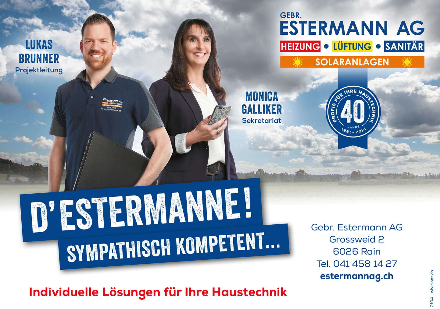 Grafiker Luzern - Inserategestaltung und Composing von Mitarbeiterfotos