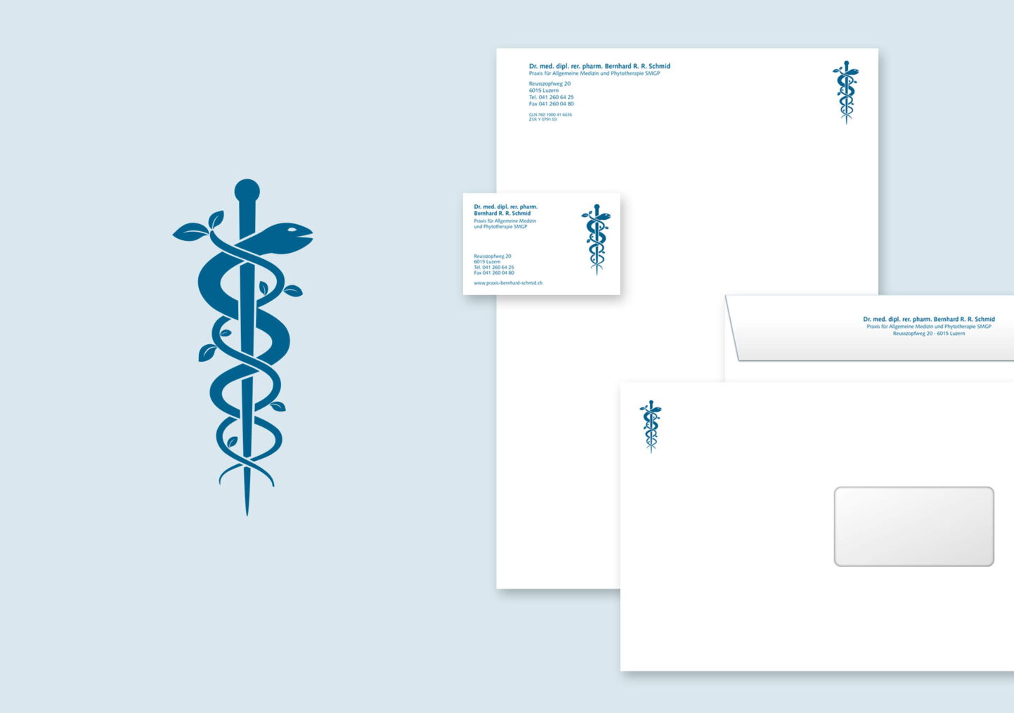 Grafiker Luzern: Logo und Briefschaftengestaltung für Arztpraxis oder Physiotherapeuten