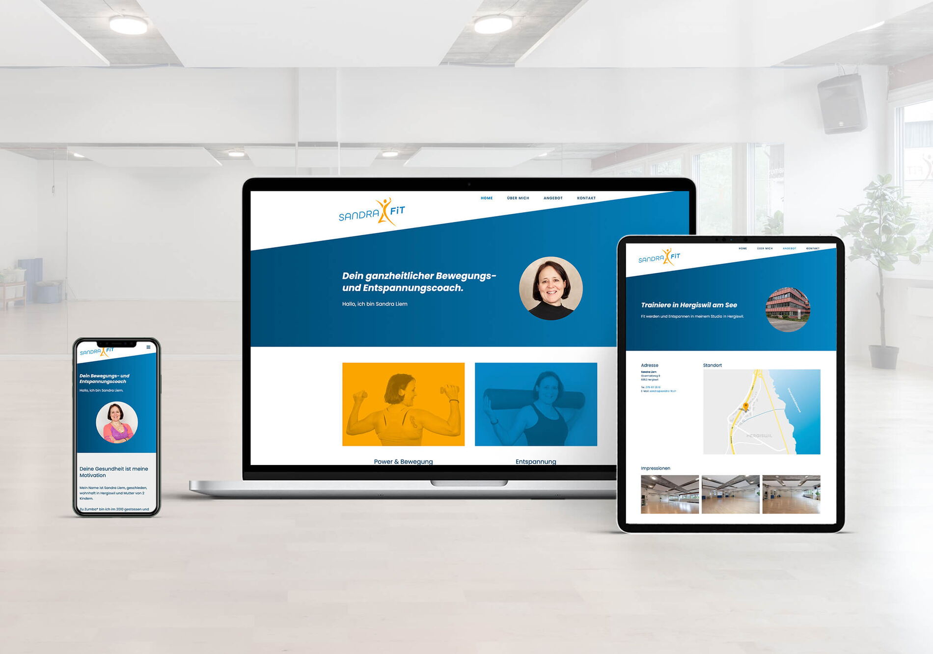 Webdesign Luzern: Webdesign, Internetauftritt für Fitness- und Entspannungscoach