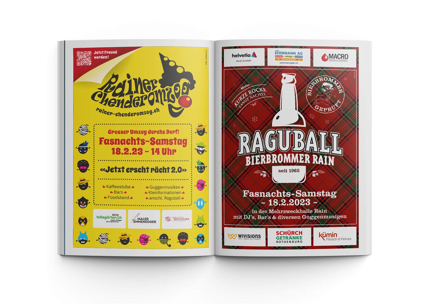 Grafikagentur Luzern: Eventdesign für Rainer Chenderomzog und Raguball Bierbrommer
