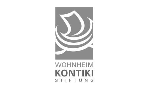 Logo Wohnheim Kontiki mit Schiffsillustration und Schriftzug