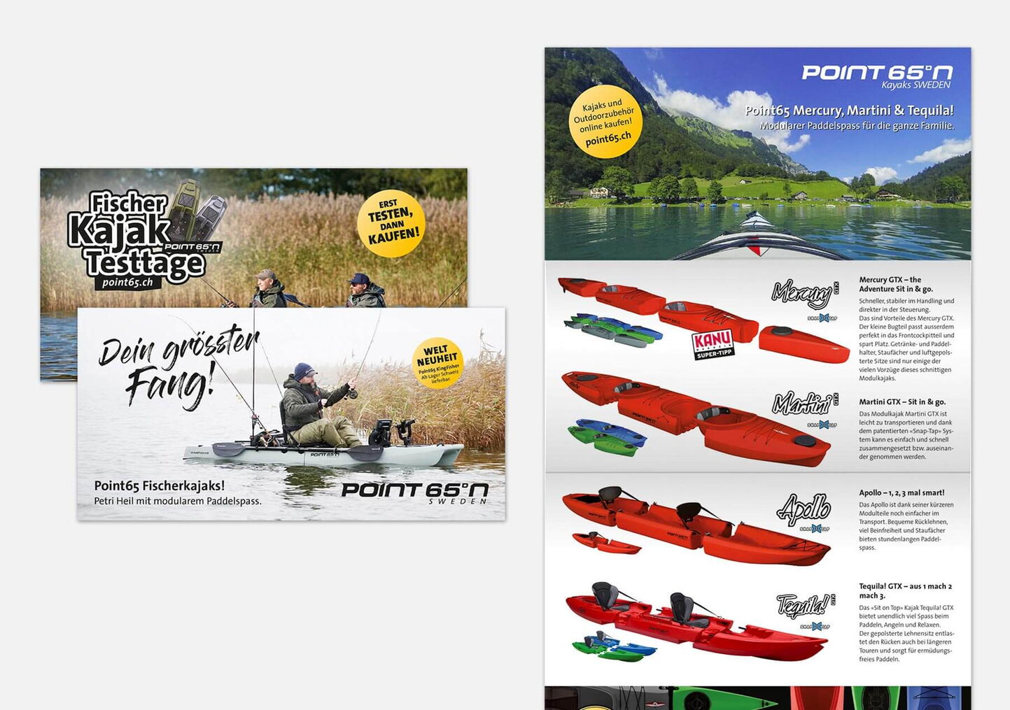 Grafiker Luzern - Illustration von Falzflyer auf grauem Hintergrund