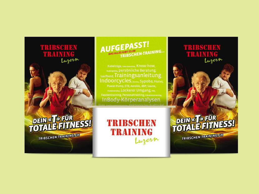 Theken- und Rollupgestaltung - POS für Ausstellung eines Fitnesscenters