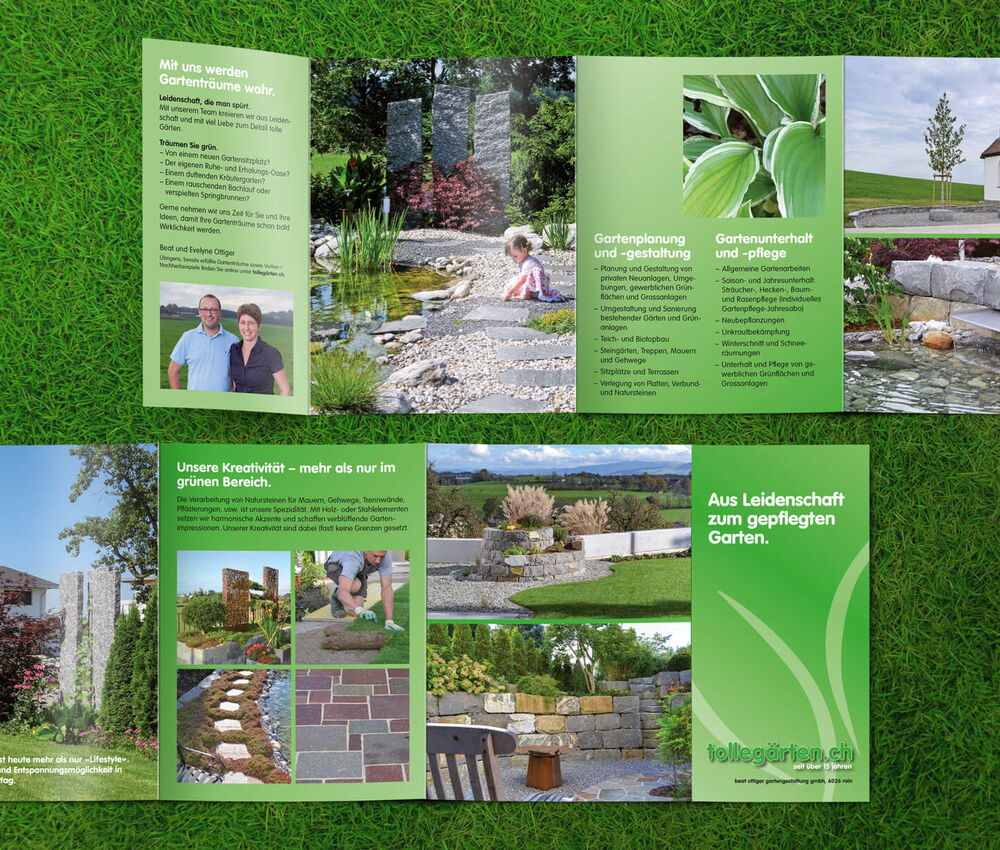 Grafikdesign Luzern für Imageflyer und Faltflyer für deinen Handwerksbetrieb