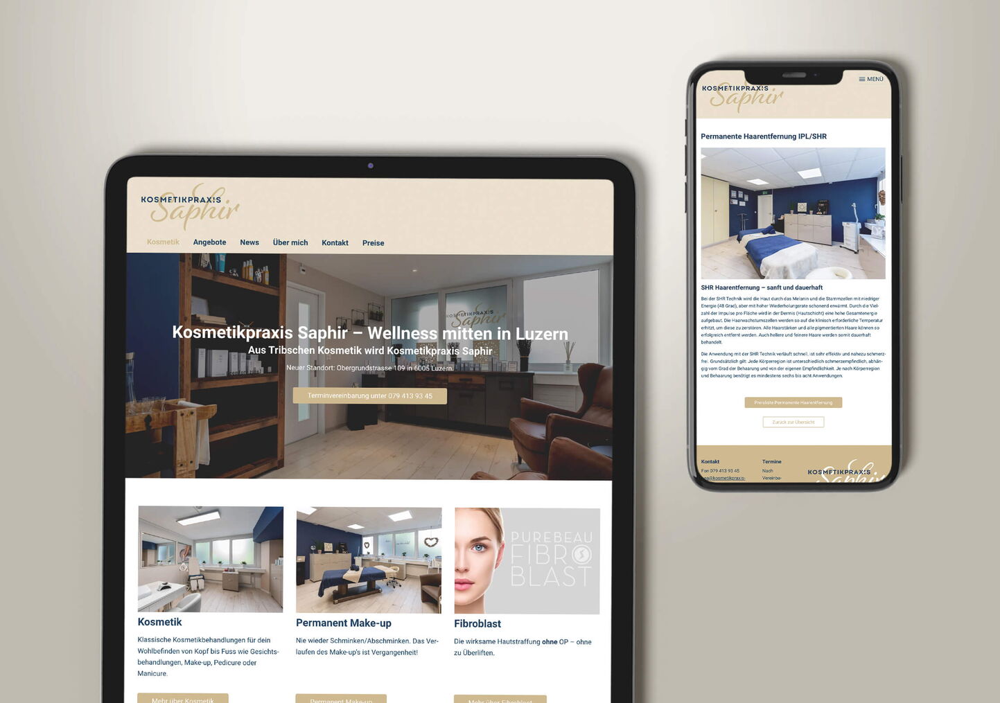 Webdesigner Luzern gestaltet responsive Websites für Kosmetikpraxis