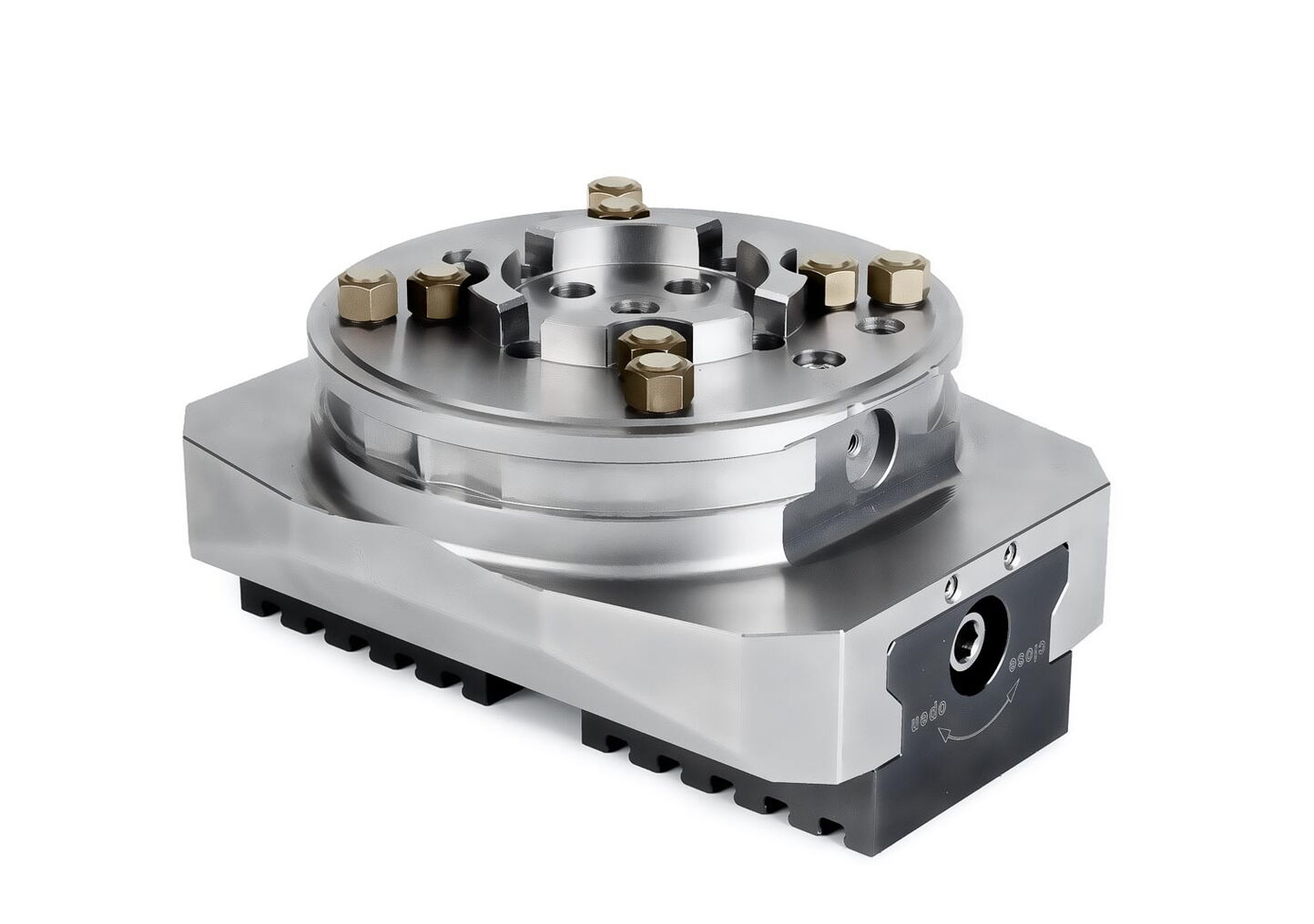 Werbefotografie eines Metallspannfutters, freigestellt