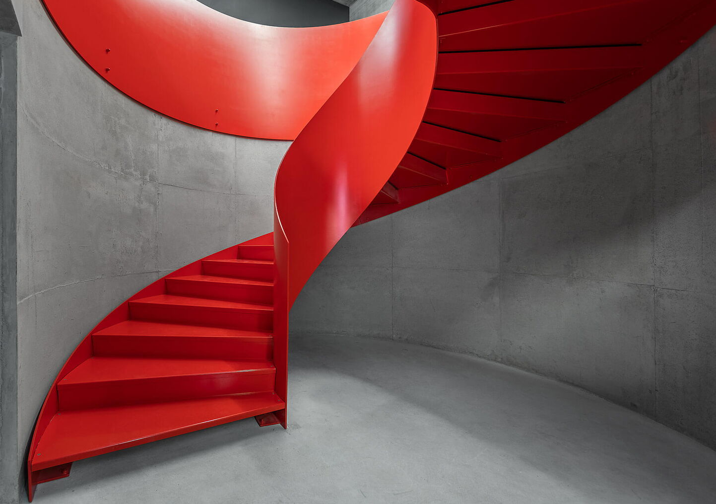 Referenzfotografie Stahlwendeltreppe