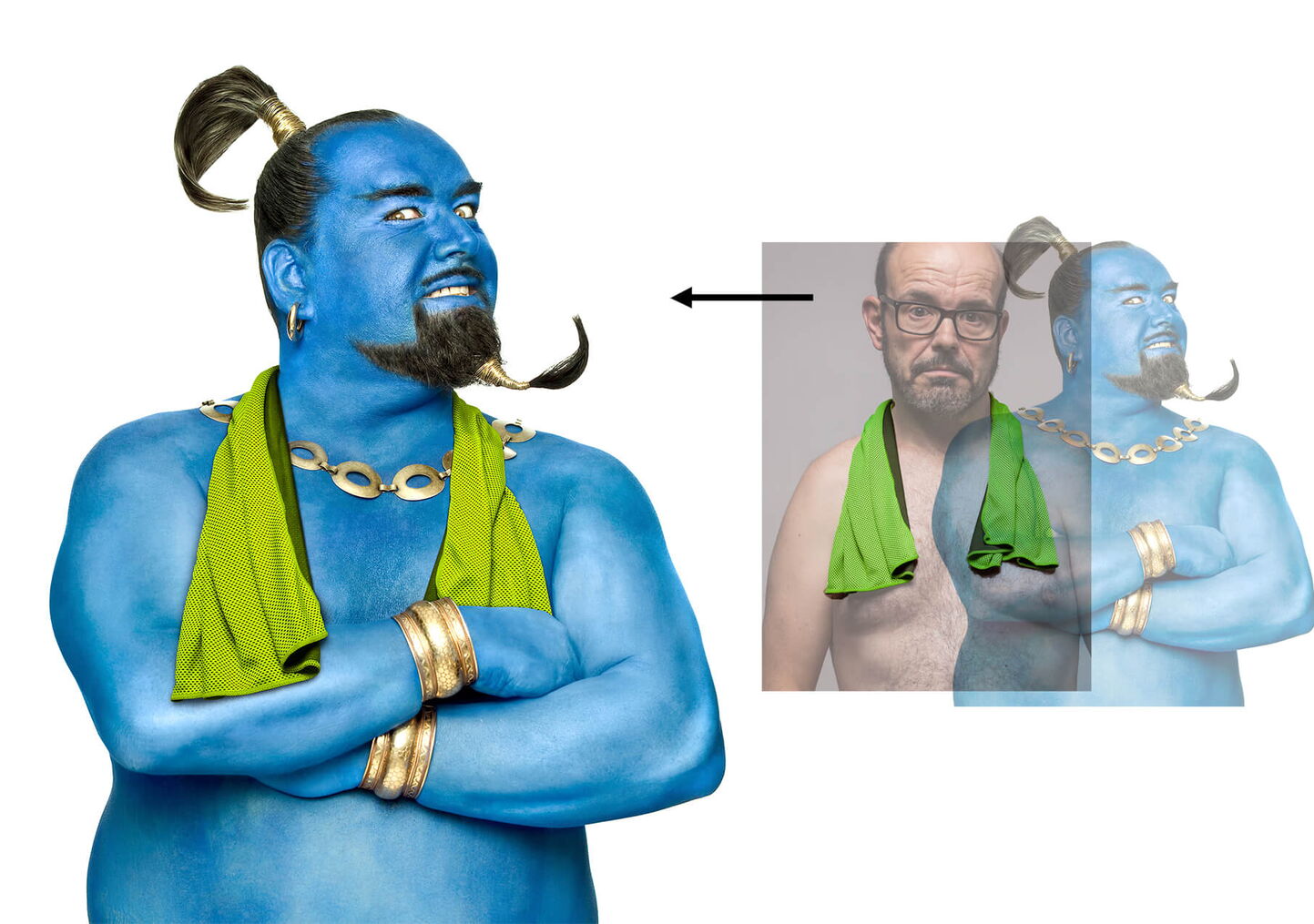 Fotoshooting für Composing für Bewerbung von Kühltuch