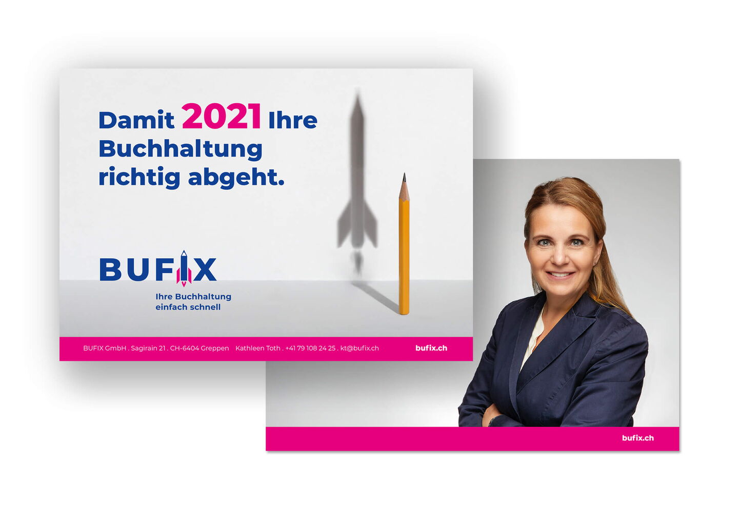 Grafiker Luzern: Beilagekarten Gestaltung für Treuhandunternehmen