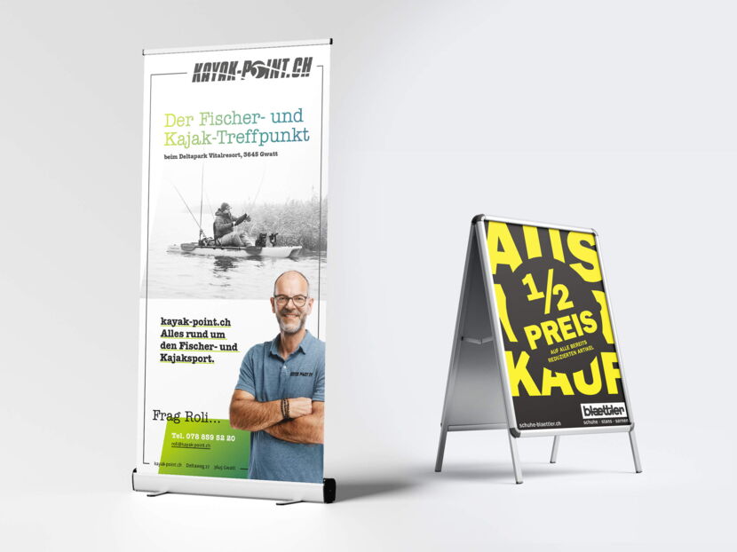 Werbeagentur Luzern für Grafikdesign von Rollup, Steller und professionelle Gestaltung