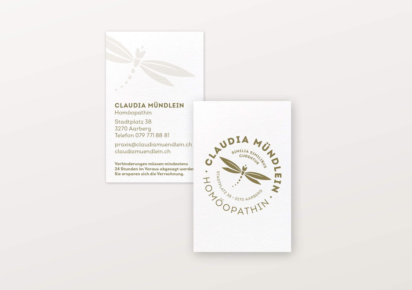 Grafiker Luzern: Gestaltung Visitenkarten für Arztpraxis und Gesundheitspraxis