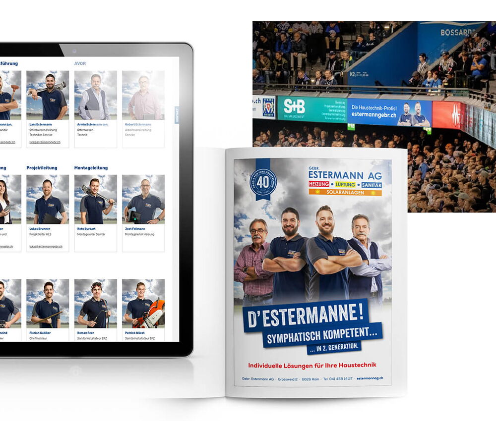 Mitarbeiterfotos und Grafikdesign für Sichtbarkeit in Onlinemedien und Offlinemedien