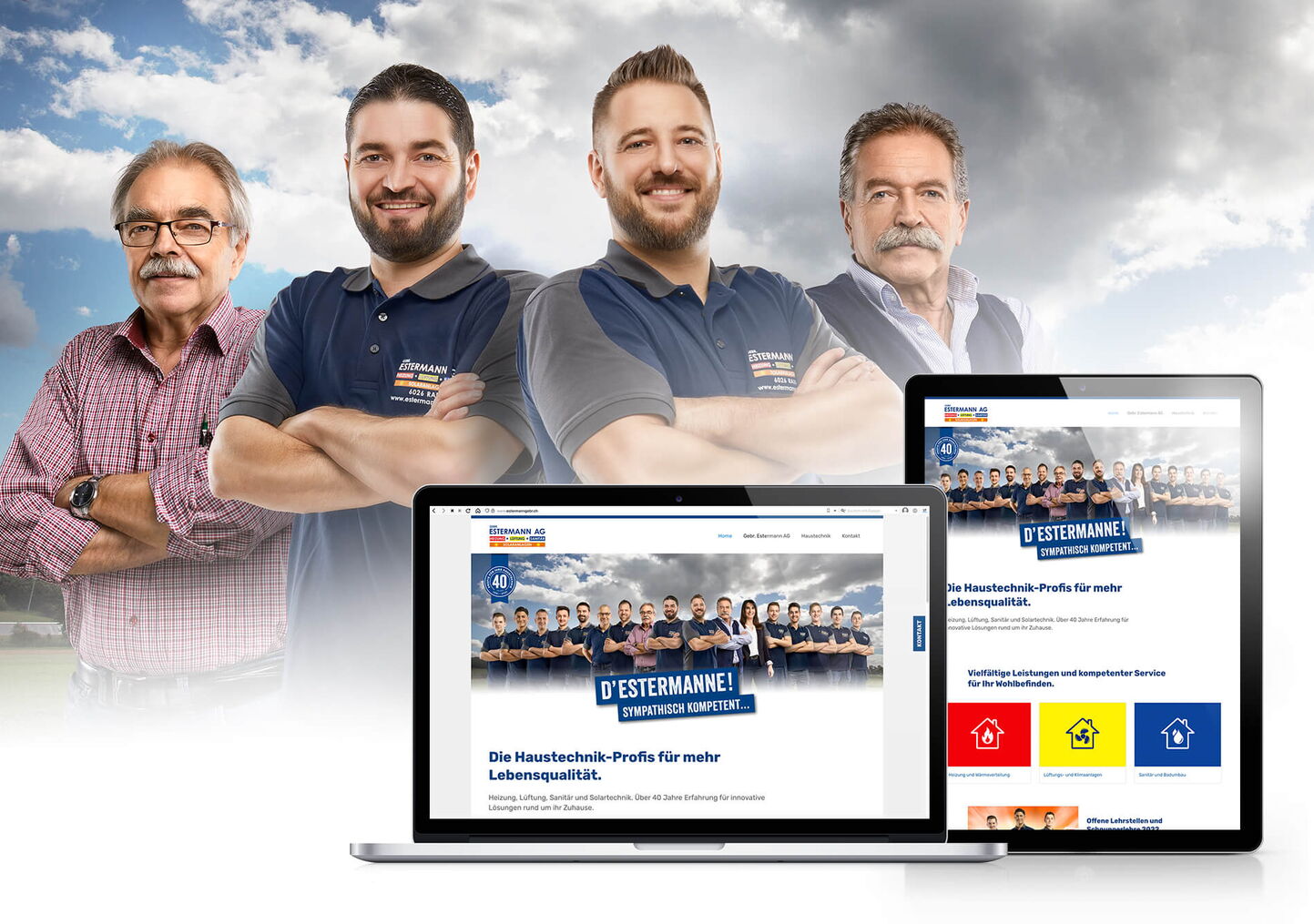Werbeagentur Luzern erstellt Webdesign und Mitarbeiterfotos für Sanitärfirmen