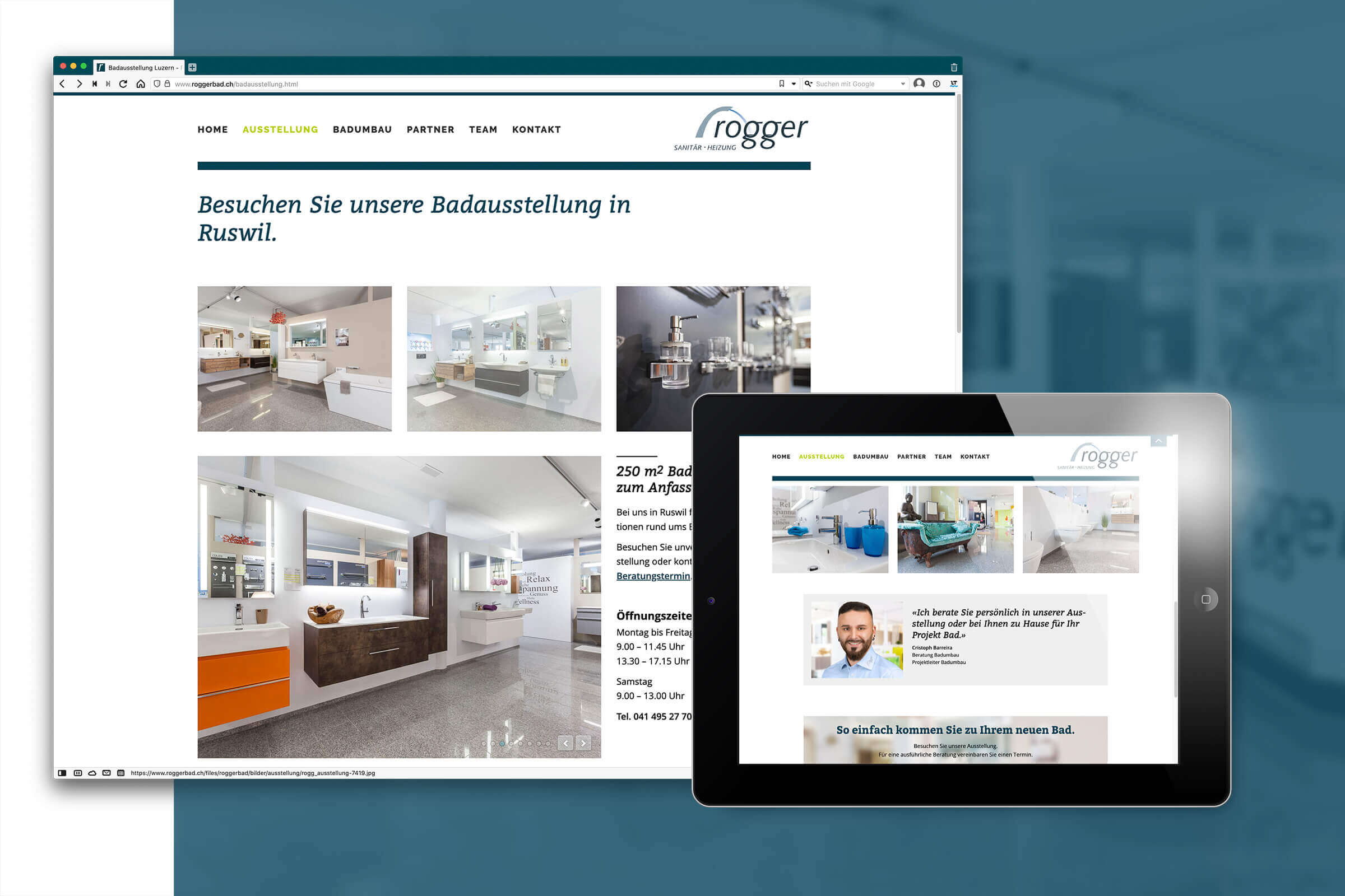 Badausstellungs-Website für Sanitärunternehmen