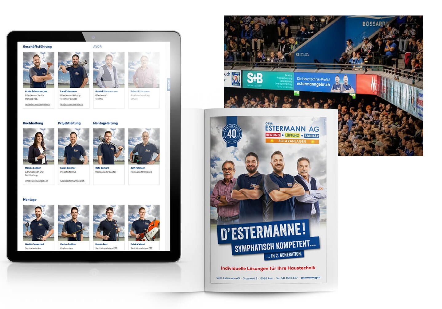 Mitarbeiterfotos und Grafikdesign für Sichtbarkeit in Onlinemedien und Offlinemedien