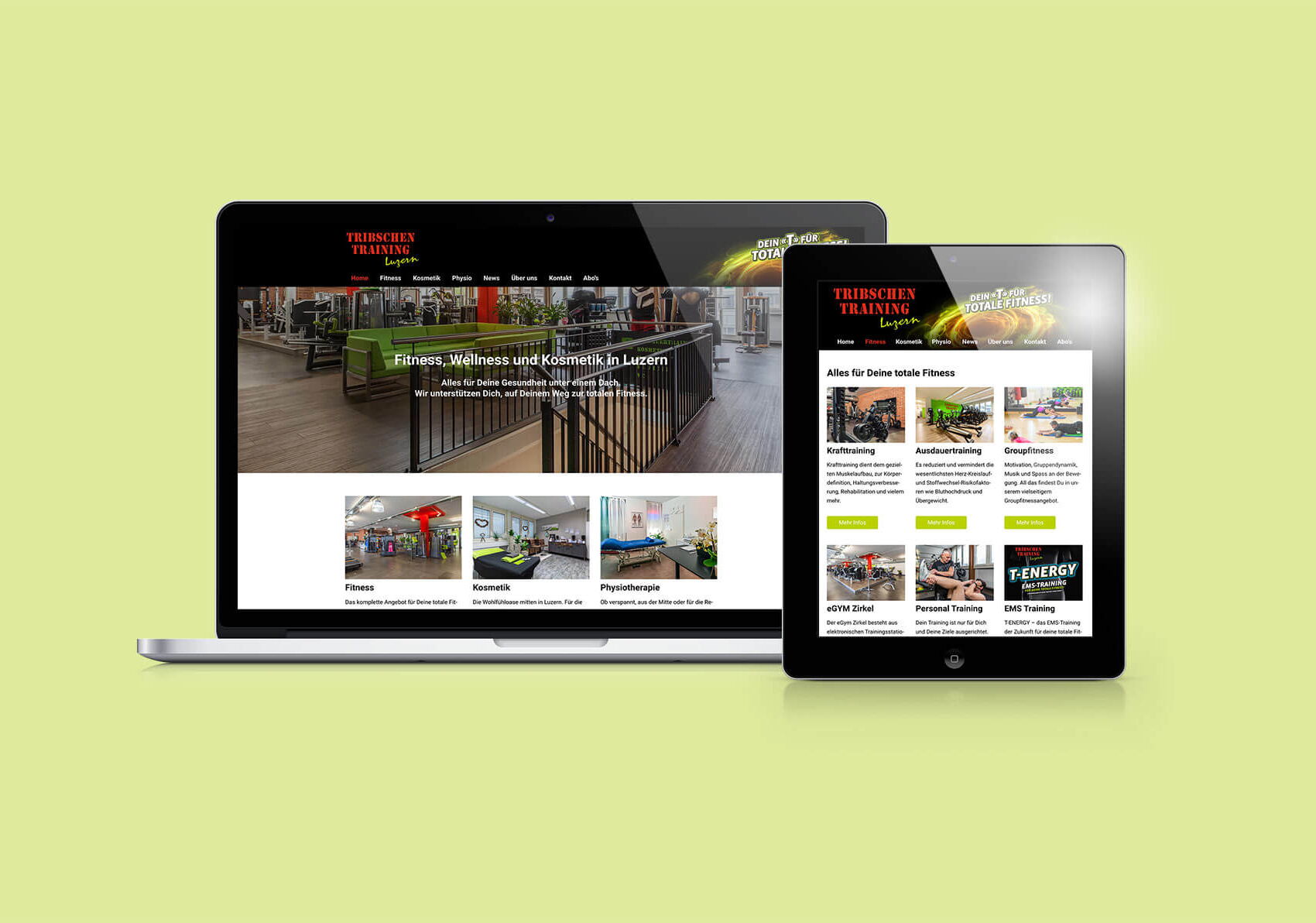 Webdesign und Website Erstellung Illustration von Laptop und iPad